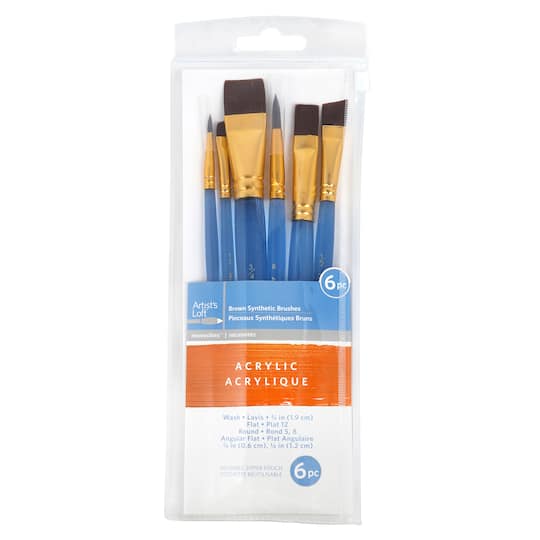 Necessities™ Brown Synthetic Acrylic Brush Set by Artist's Loft™